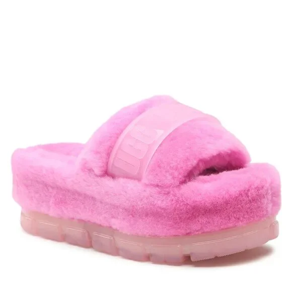 Women's UGG Fluffita Clear Wool Blend Slippers - Carnation - 9 - NIB - Picture 1 of 1